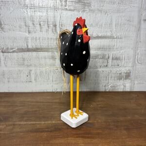 Rustic Polka Dot Rooster Figurine